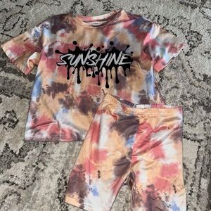 Sunshine Tie-Dye T-Shirt and Shorts Set